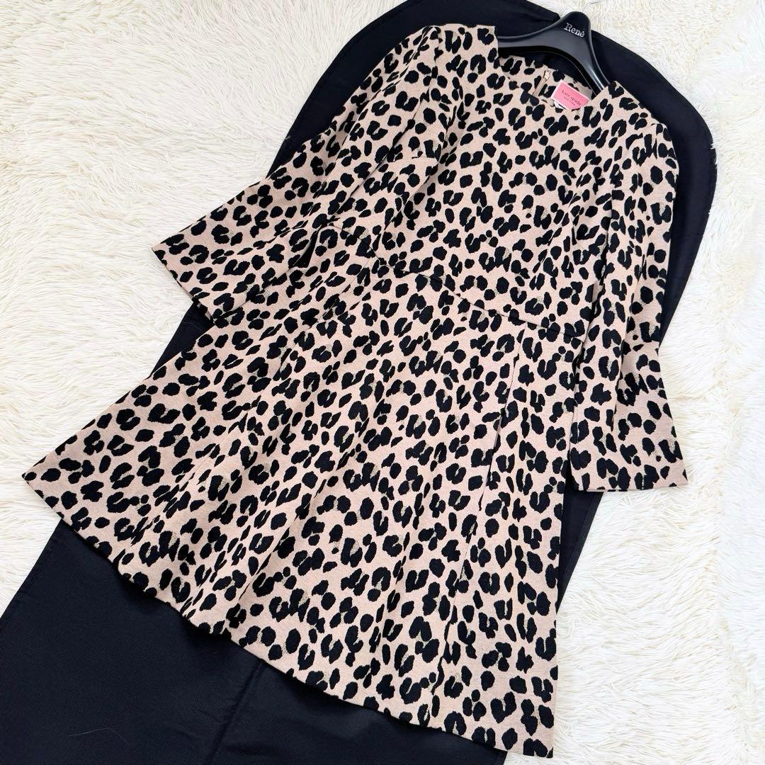 タグ付✨未使用品 ケイトスペード レオパードジャガードドレス 12 大きいサイズ