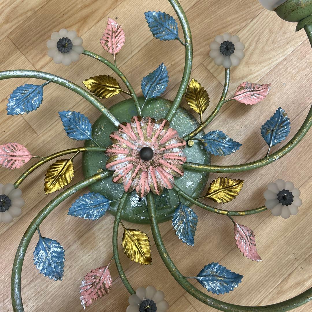 コイズミ　イルムシャンデリア5灯 フラワーガラスシェード