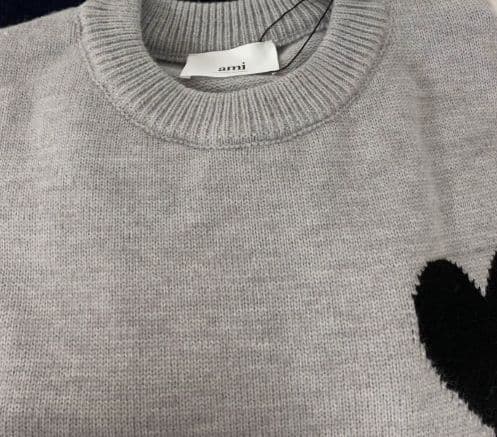 Amiparis グレー ハート刺繍セーター M