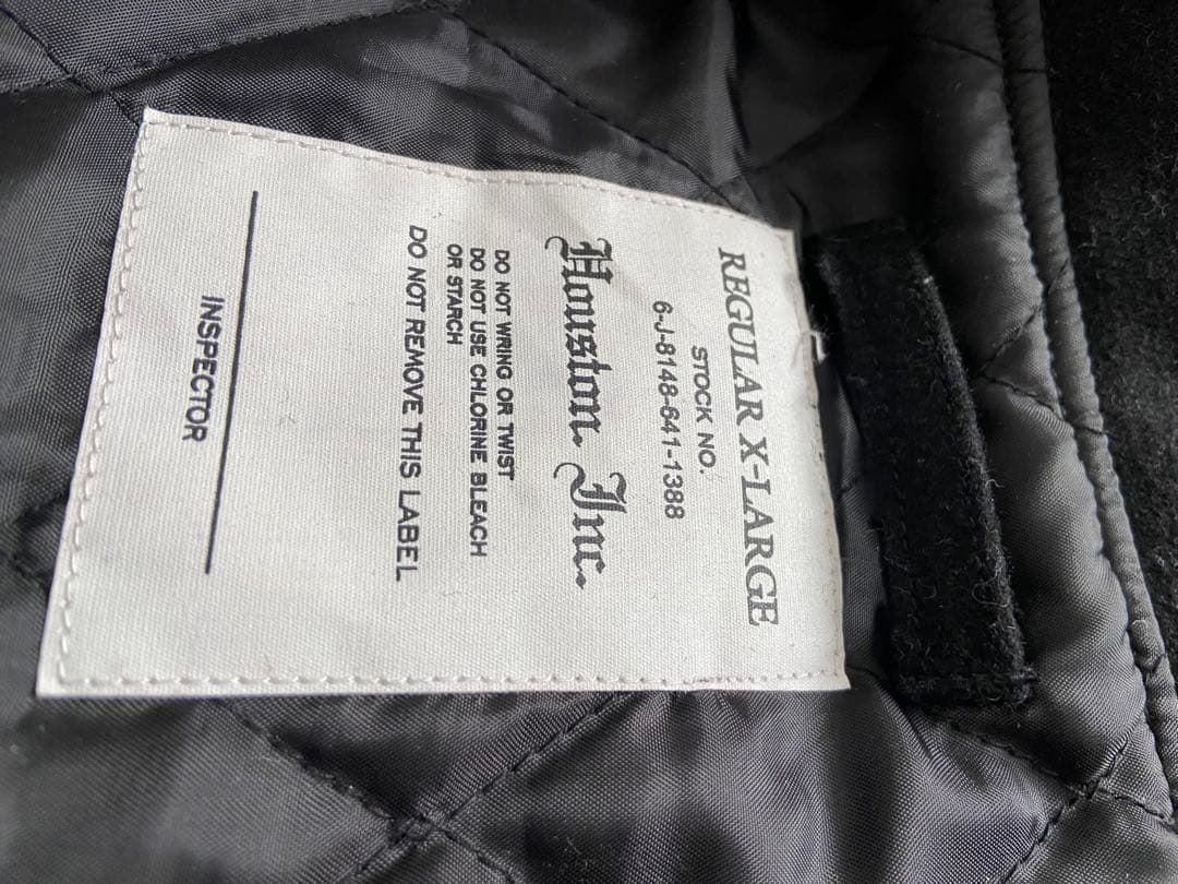 ヒューストン メルトン N-1 デッキジャケット 黒　 XL