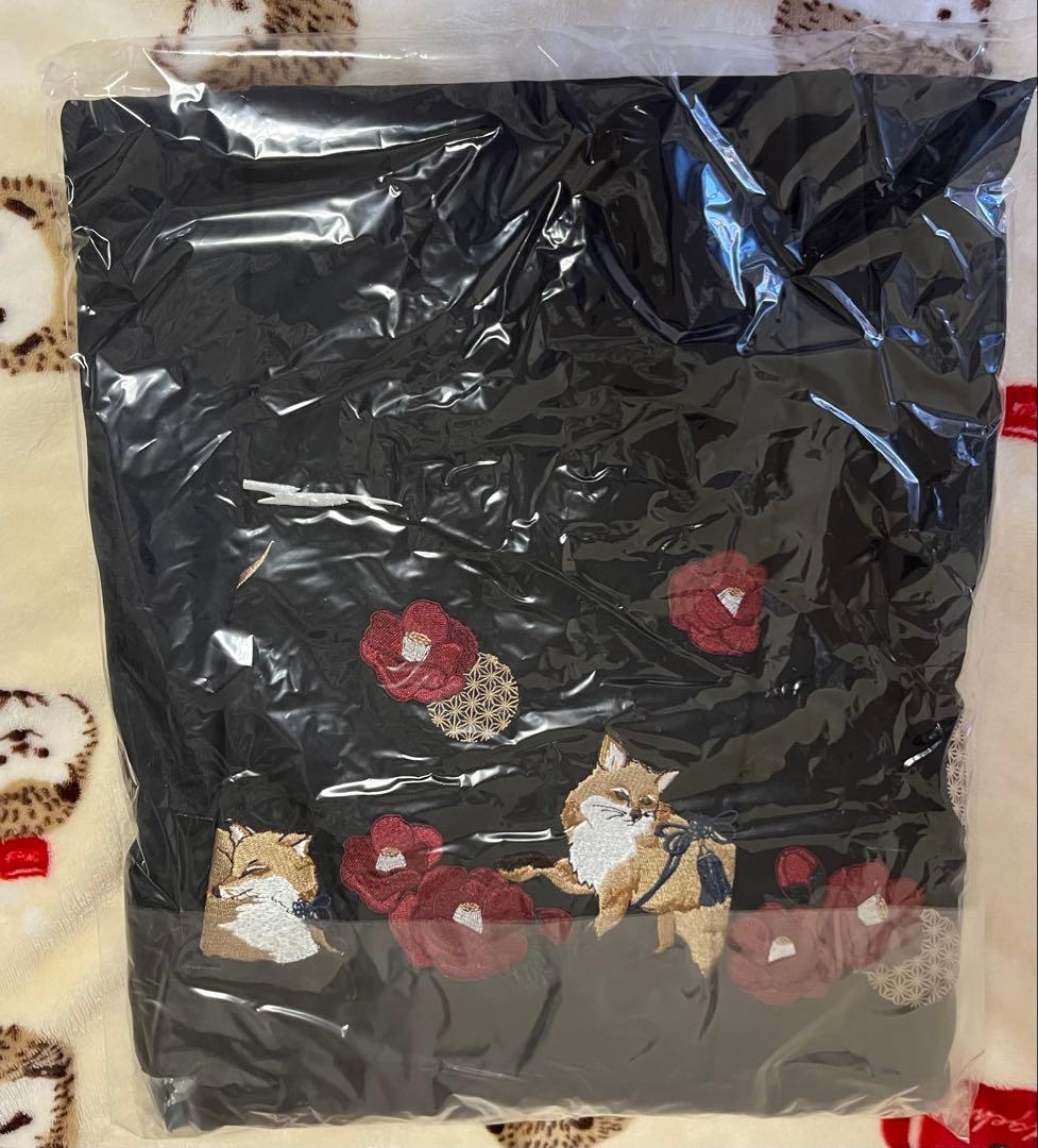 Amavel 月夜の狐と寒椿 和風スカート、ブラウス