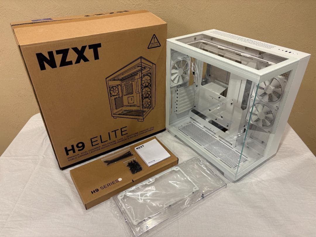 【美品】NZXT H9 Elite ホワイト PCケースCM-H91EW-01
