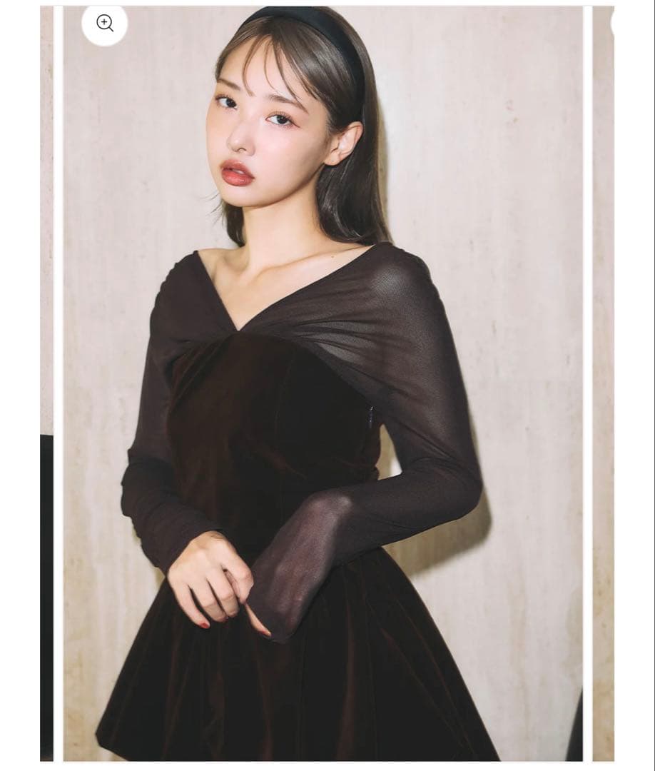 ★新品未使用★美品★poláura ベロアビスチェバルーントップス brown