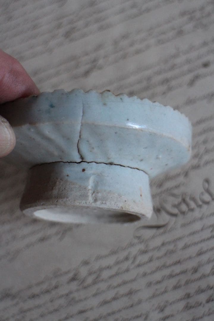 時代李朝白磁餅型　トクサル　朝鮮古陶装飾品2個セット