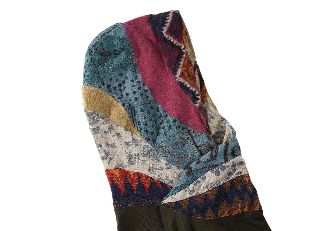 KAPITAL ヒッピー パッチワーク フード カットソー 0サイズ XS