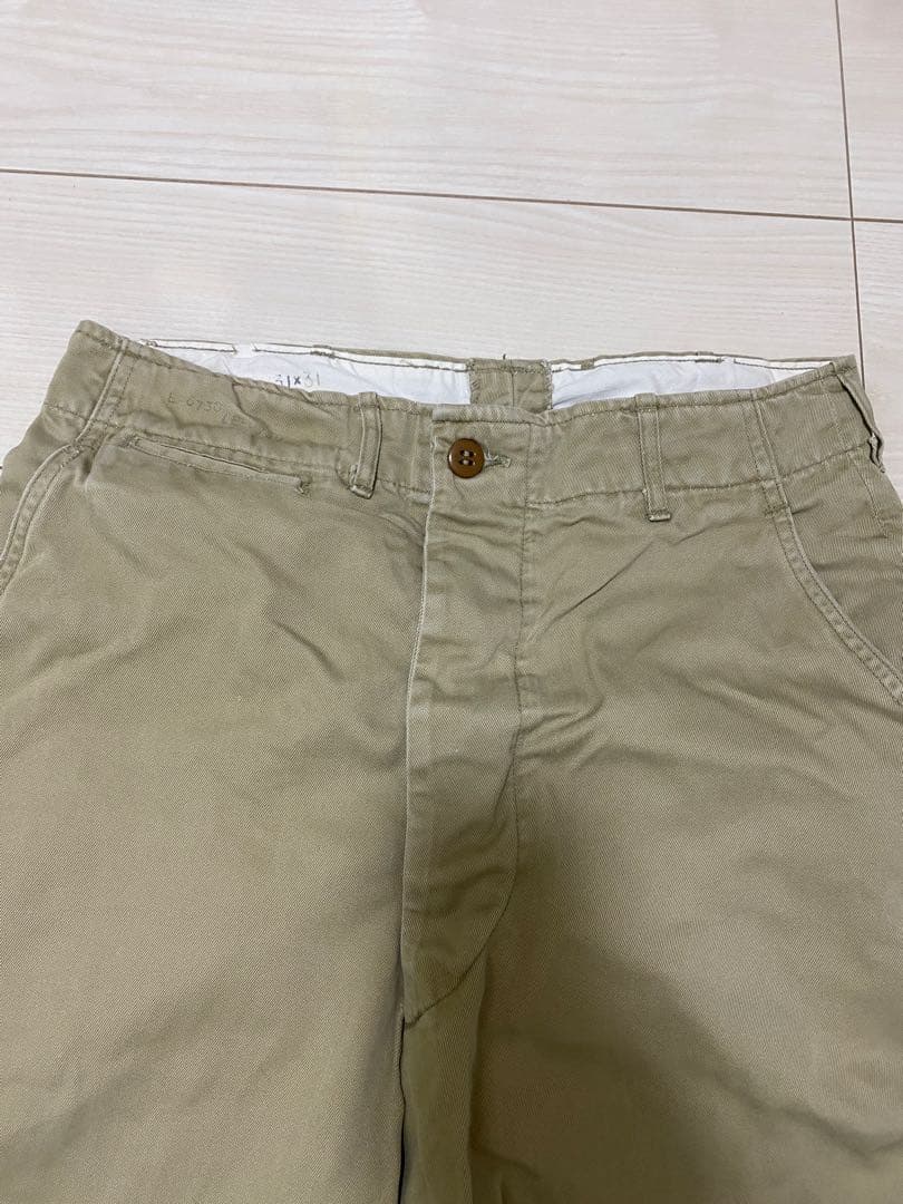 【50s】ARMY 45カーキ ミリタリー チノ 31×31