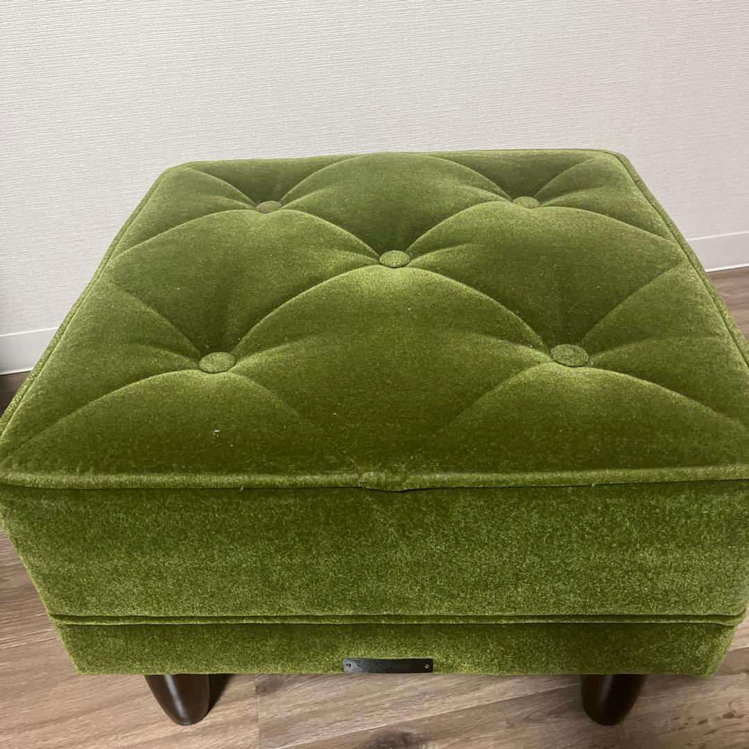 《美品》カリモク 60モケットグリーン オットマン