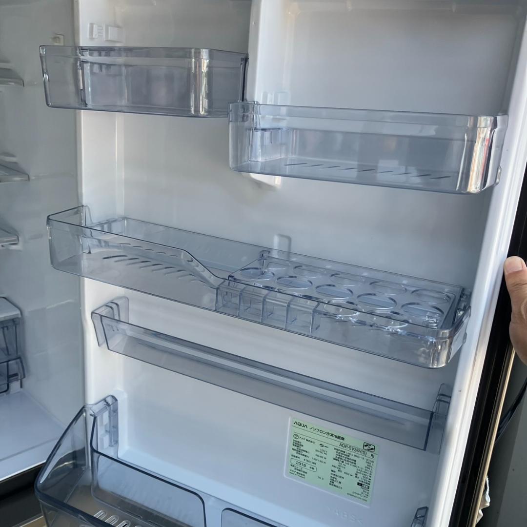 【福岡市 市内近郊限定】355L 良品 分解洗浄済み AQUA 冷蔵庫 2018