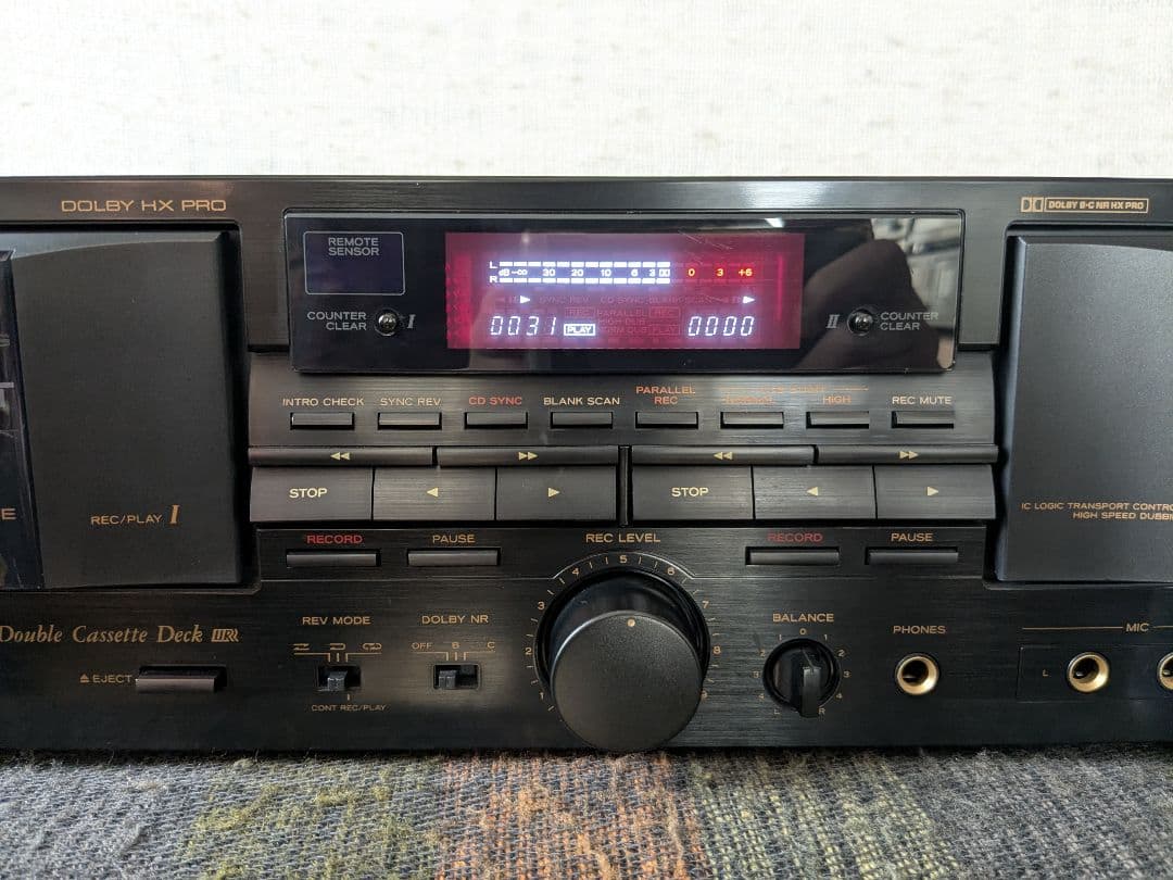 動作品 TEAC W−850R ダブル カセットデッキ リモコン付
