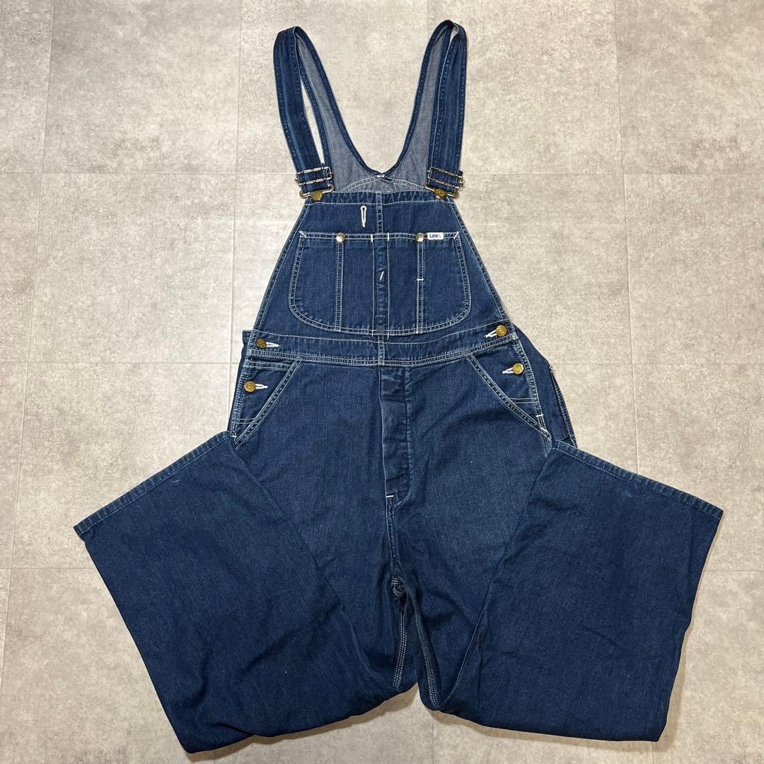 90s LEE リー オーバーオール デニム 濃紺 32 33 ルーズ