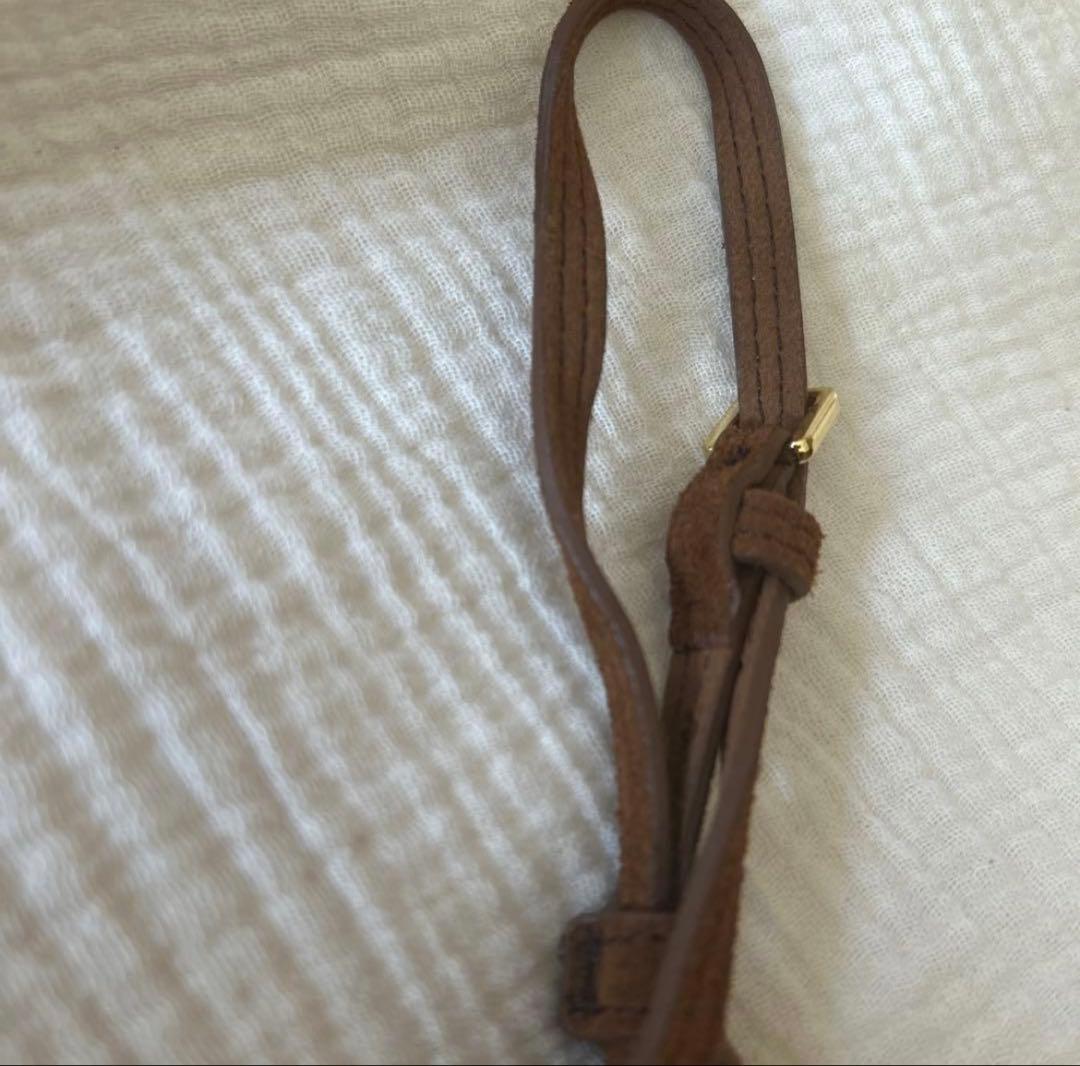 未使用★miu miu ミュウミュウ チャーム キーホルダー 茶 スエード