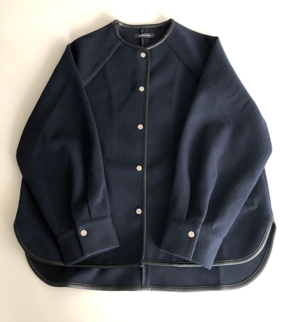 OUR パイピング使いのノーカラージャケット