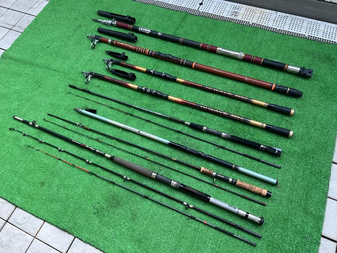 大*り様 磯竿・投げ竿 まとめ / がまかつ がま石 24号・HI-WAVE・サ