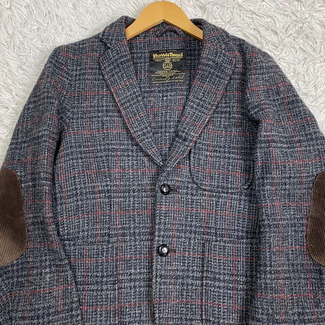 超希少✨限定品 ハリスツイード ジャケット エルボーパッチ 胡桃釦グレンチェック