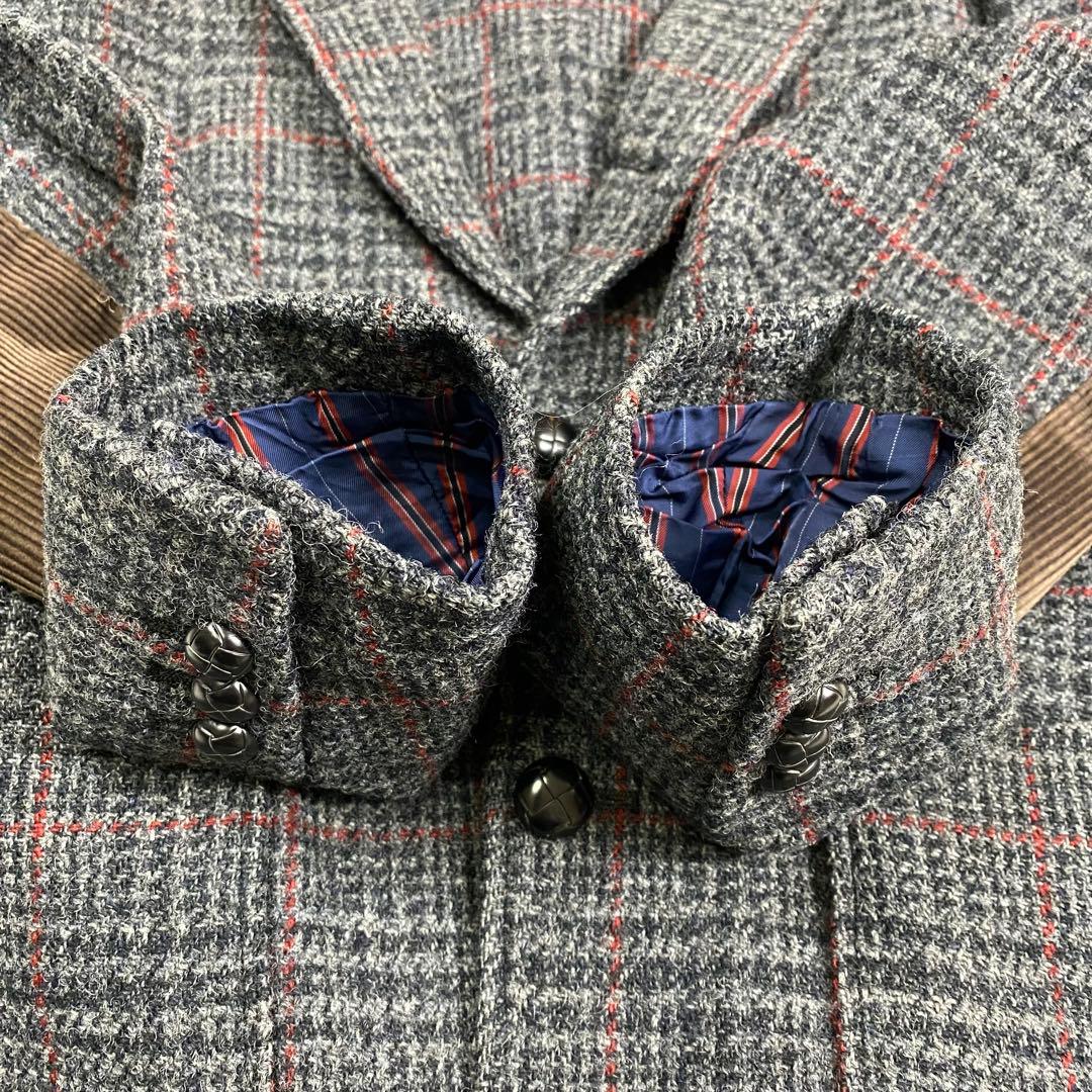 超希少✨限定品 ハリスツイード ジャケット エルボーパッチ 胡桃釦グレンチェック