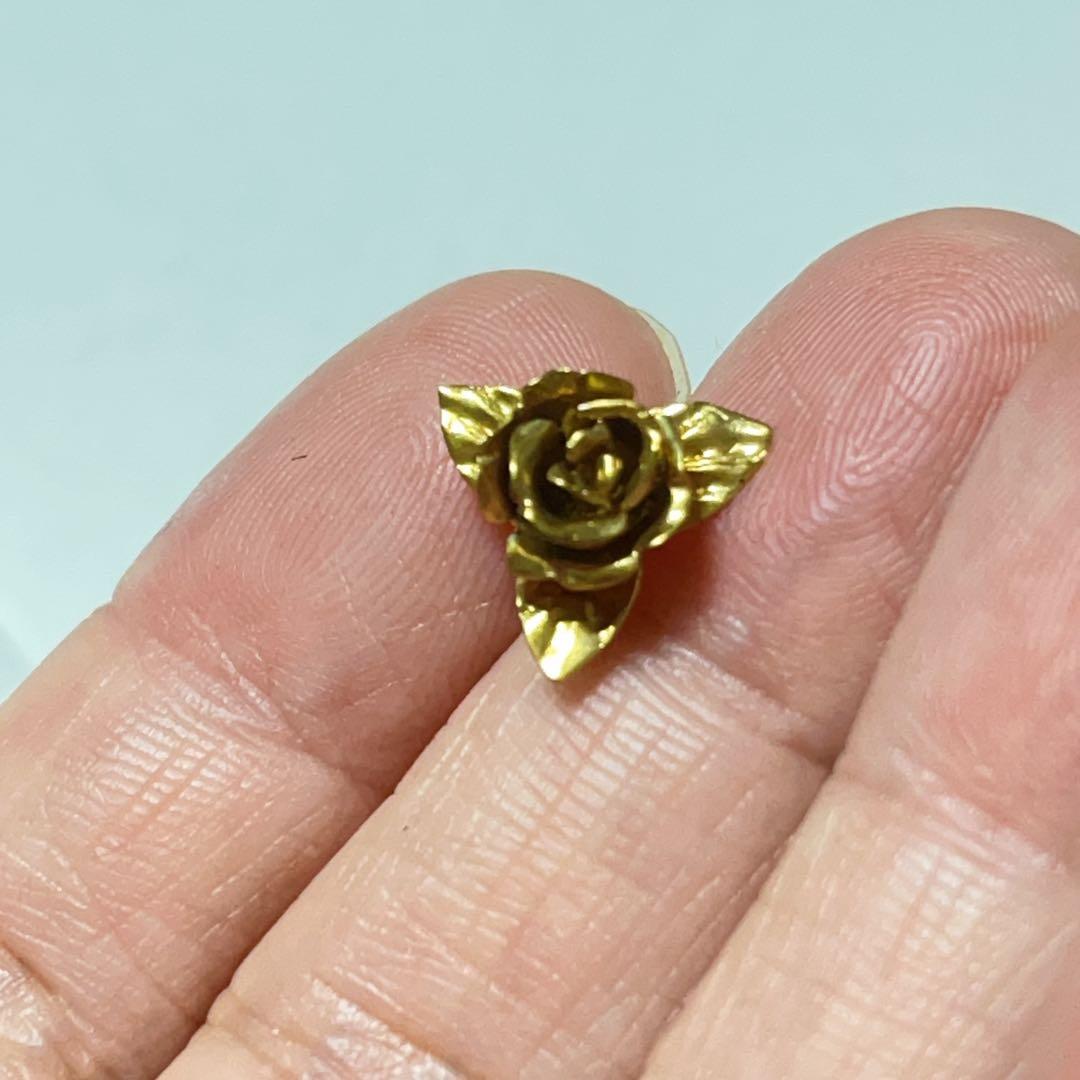 最終価格！ 18金　バラ　薔薇　花　ピンブローチ　ヴィンテージ