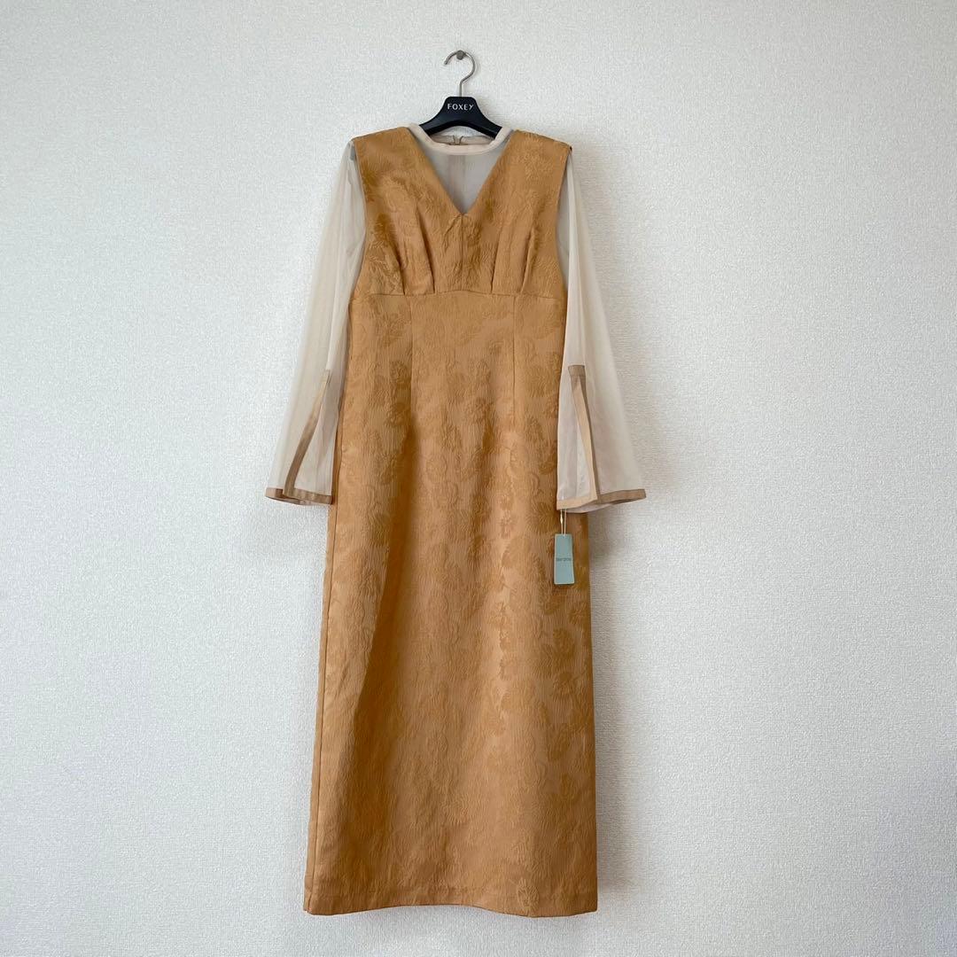 【新品未使用】AIMER チュールブラウス付きジャカードIラインドレス