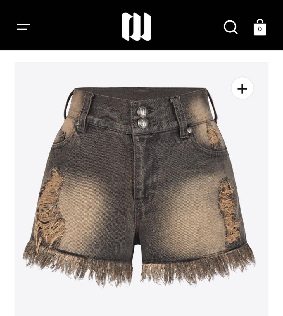 andwang fringe denim short pants デニム　パンツ