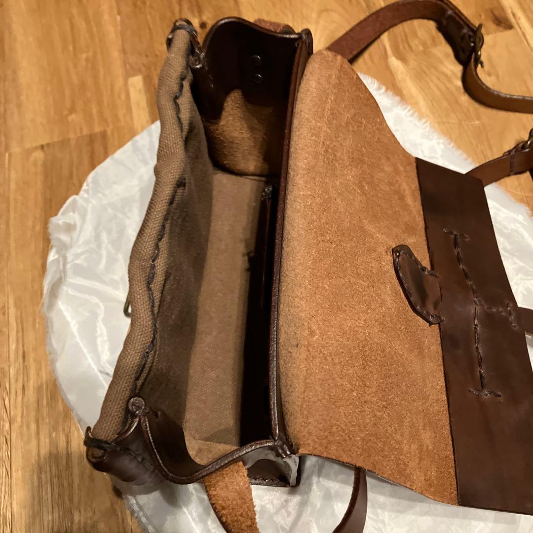 エバゴスレザー 籐 ショルダーバッグ ブラウン