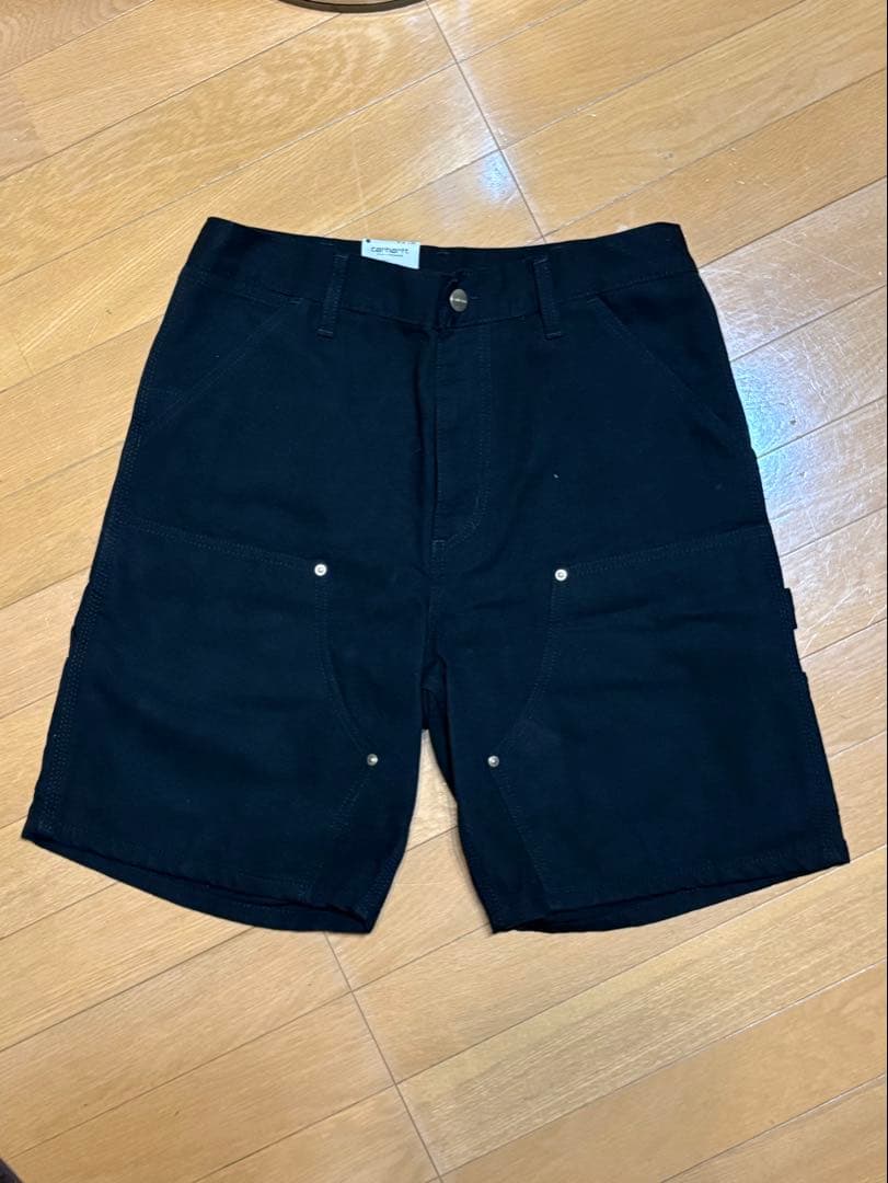 Carharttダブルニーカーゴパンツブラックショーツハーフパンツワークパンツ