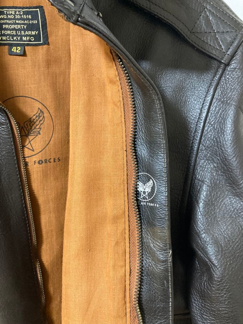 米軍タイプ A2 ミリタリージャケットフライトジャケット馬革YMCLKY MFG