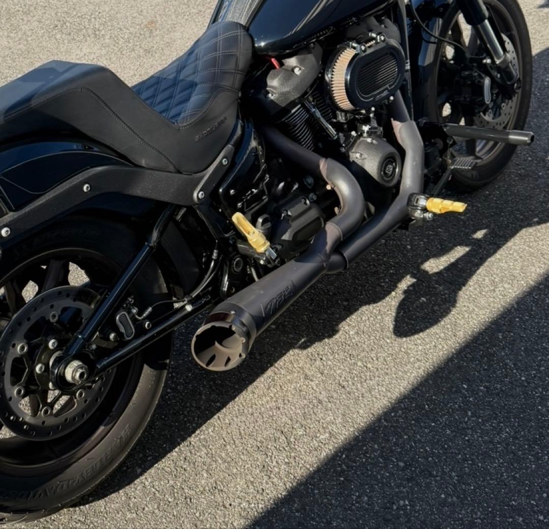 ハーレー用 TBR ショーティターンアウトマフラー 2in1