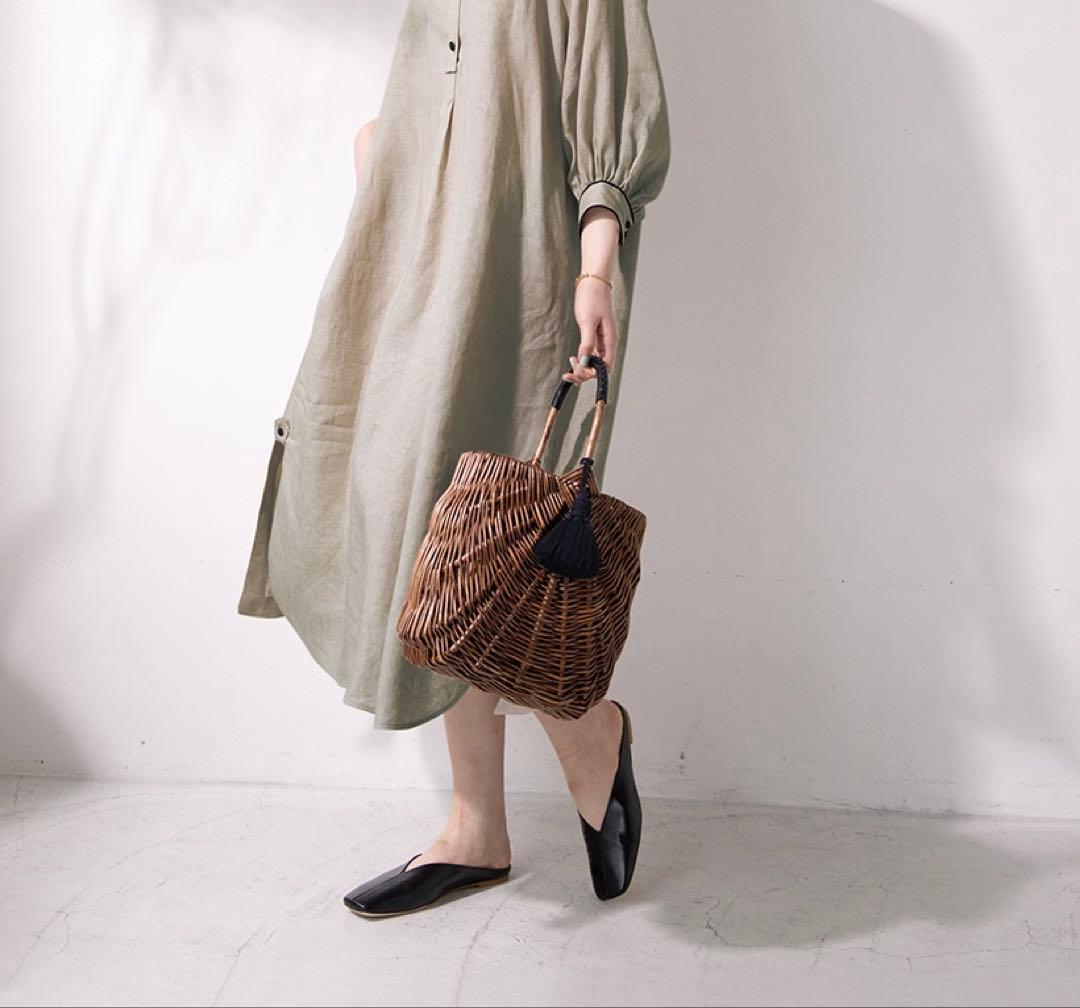 Pale Jute weekend basket Large カゴバッグ