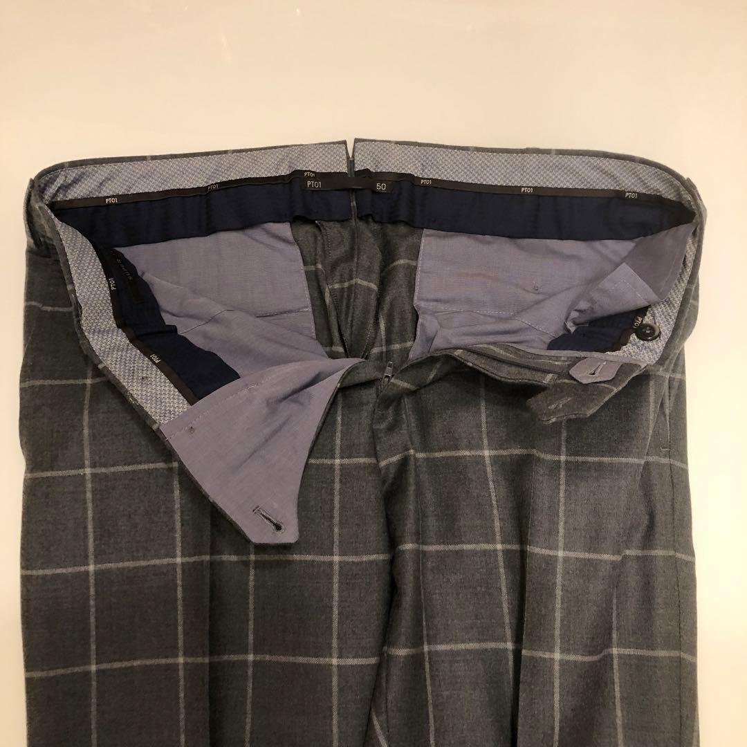 PT01 スーパースリムフィット　グレーチェック