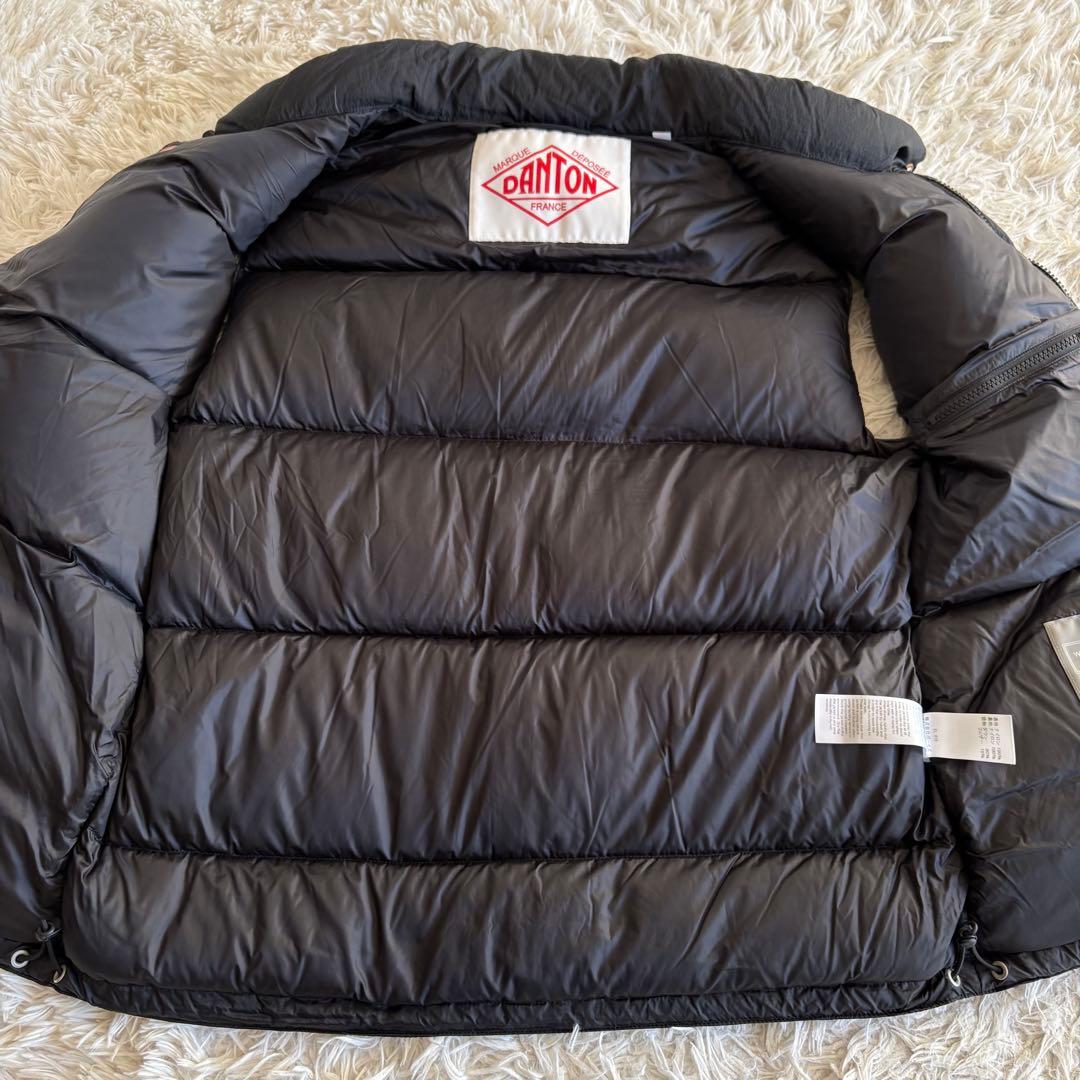 極美品 DANTON ハイロフトダウンベスト ホワイトグース ブラック L