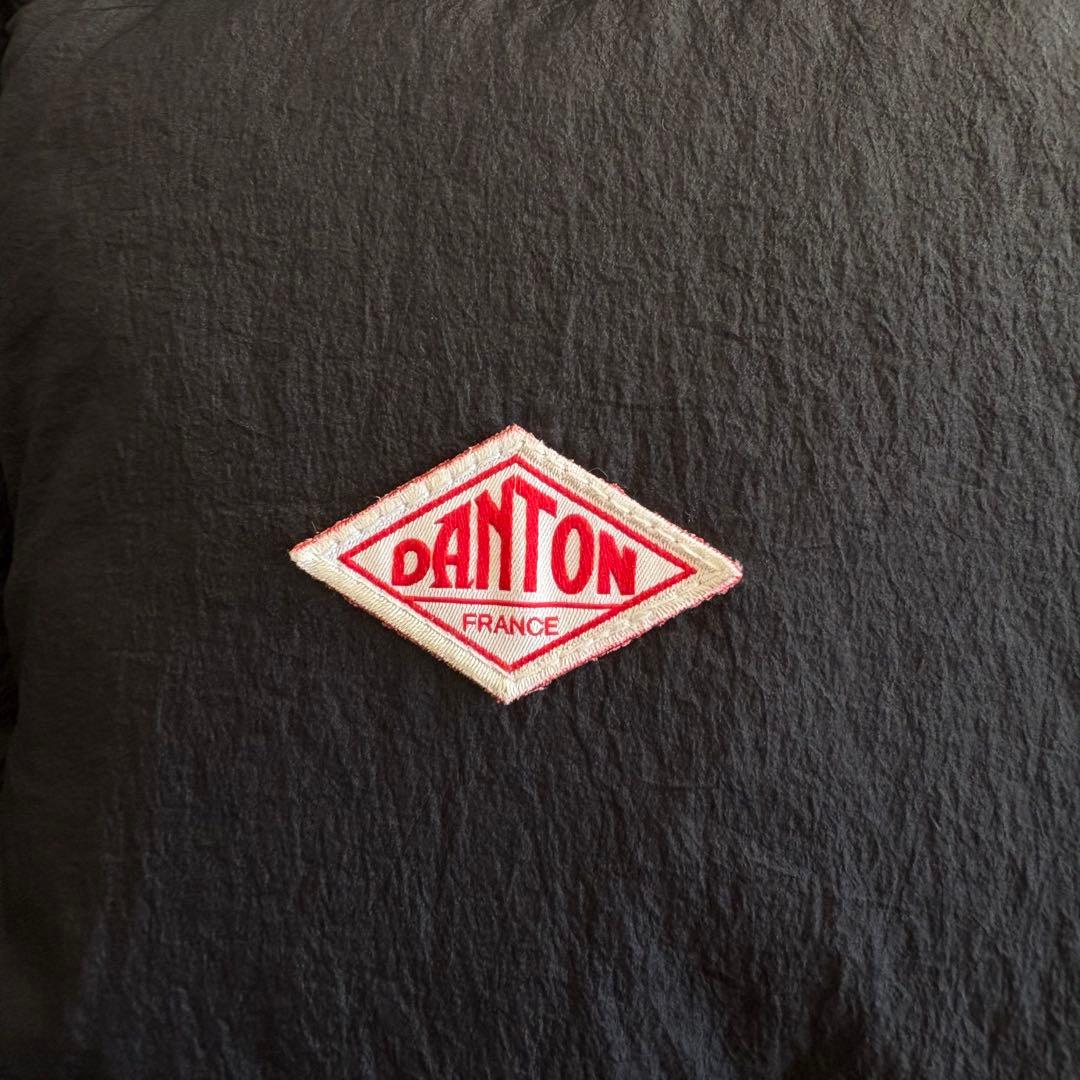 極美品 DANTON ハイロフトダウンベスト ホワイトグース ブラック L