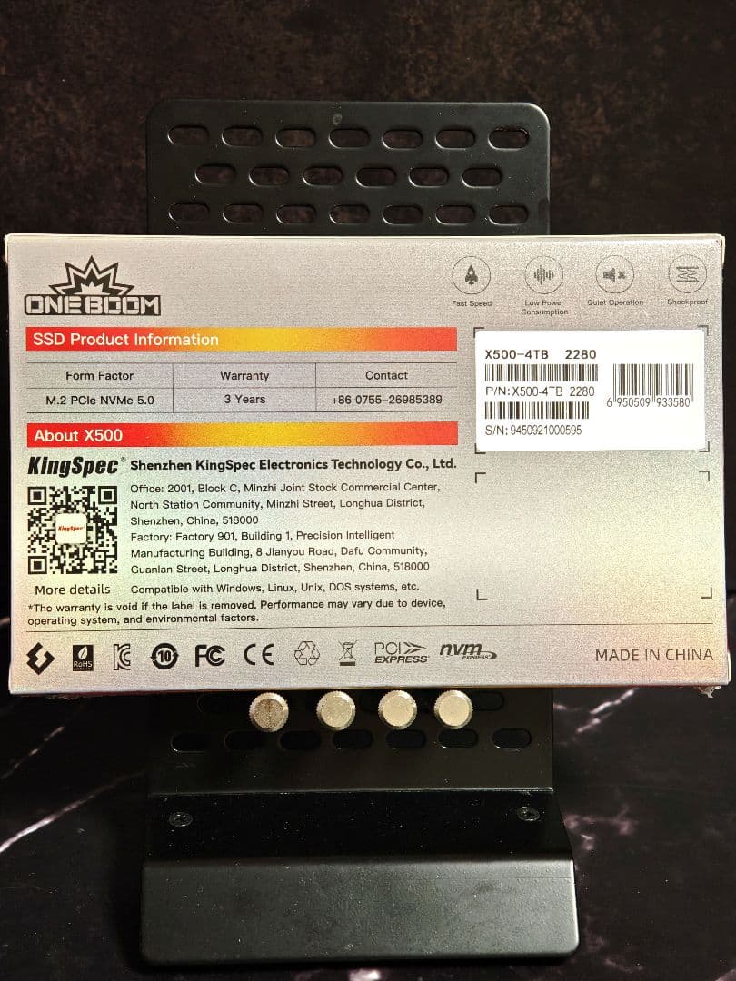 【DRAM搭載】KingSpec OneBoom Gen5 SSD 4TB