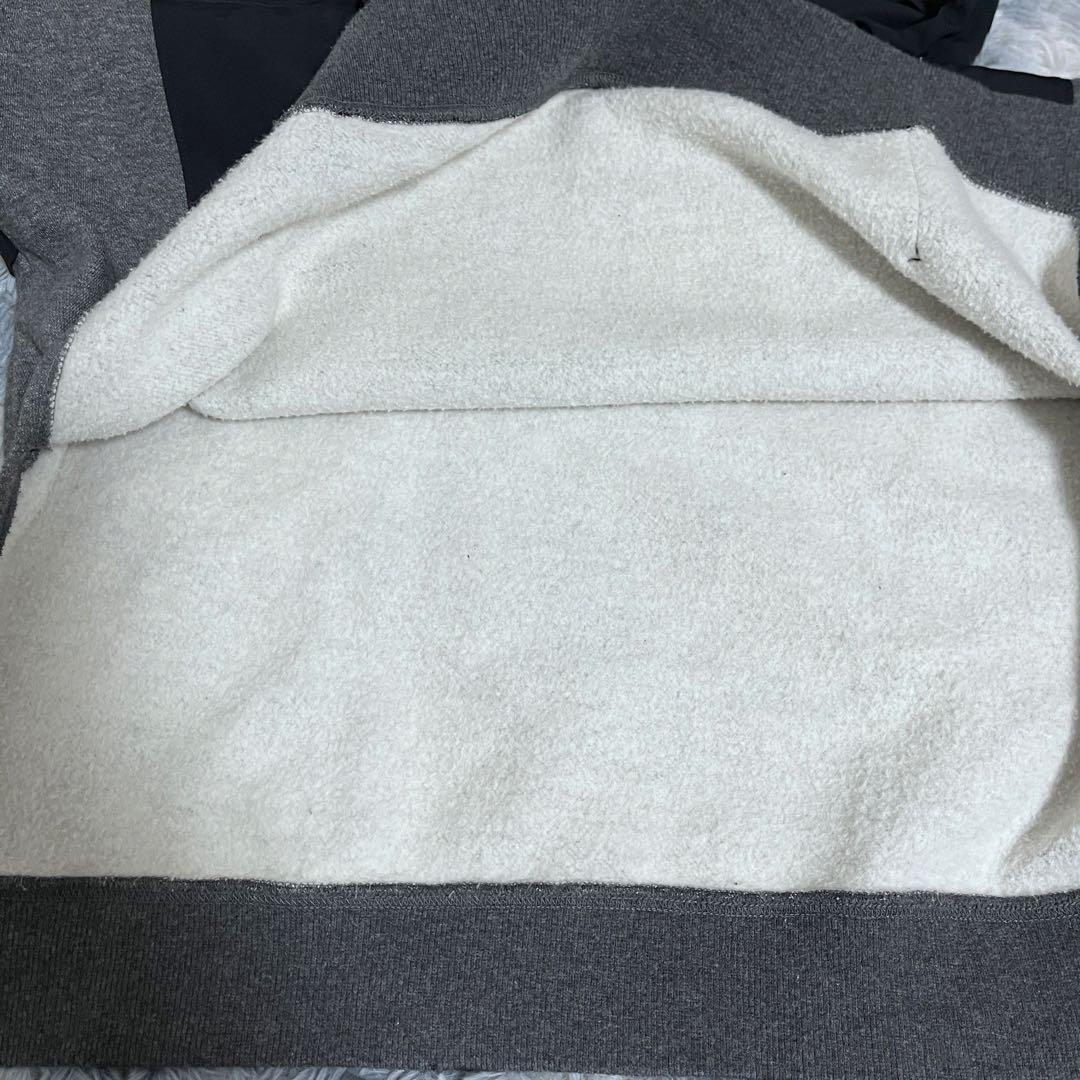 【ナゴンスタンス 】異素材パーカー◆バイカラー◆グレー✖️ブラック◆美品です