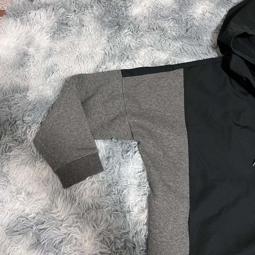 【ナゴンスタンス 】異素材パーカー◆バイカラー◆グレー✖️ブラック◆美品です