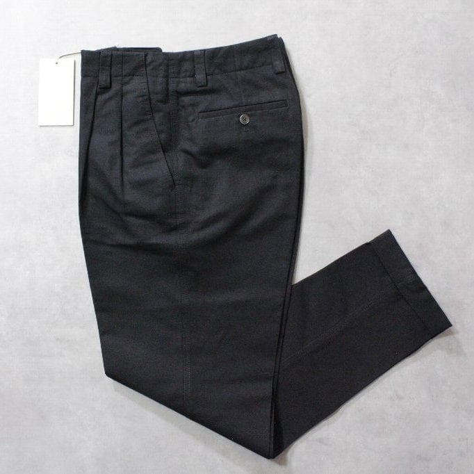BRIGLIA 1949★新品ブリリア 綿麻2プリーツミリタリーチノ45ブラック