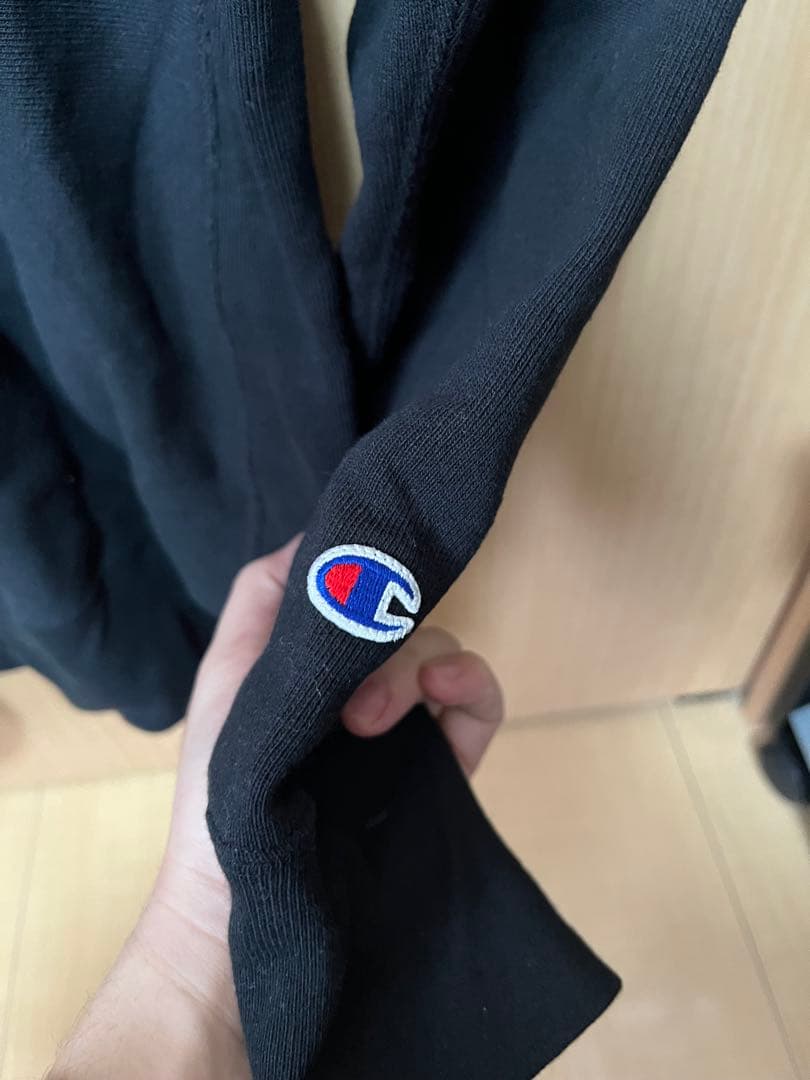 Champion スウェット L ブラックリバースウィーブ