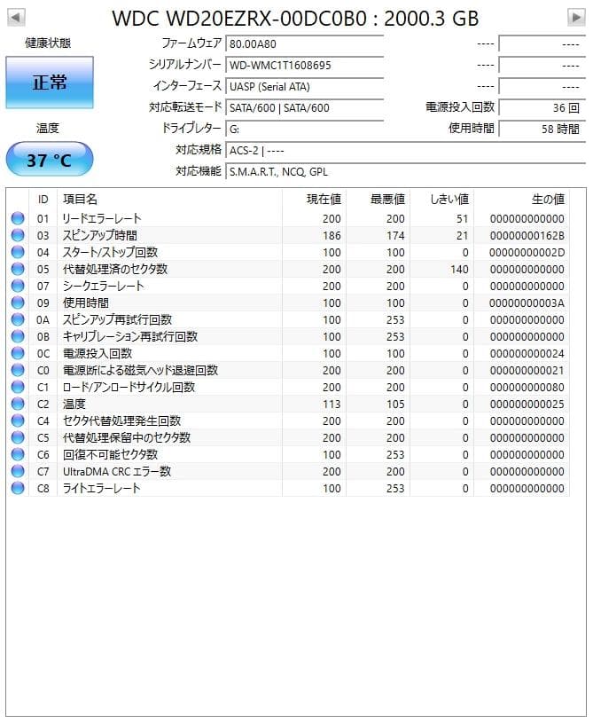 s*n様 Western Digital HDD WD20EZRX 2TB ×