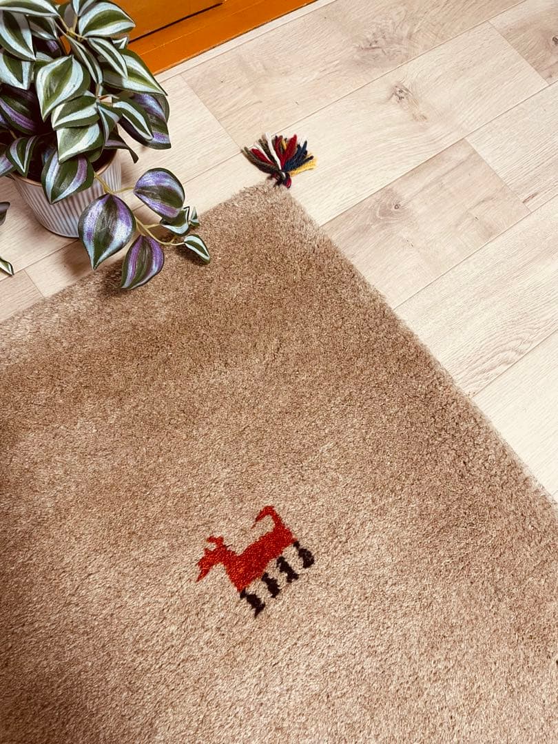 ギャッベ大判期間3Ｗ美品ペルシャ絨毯