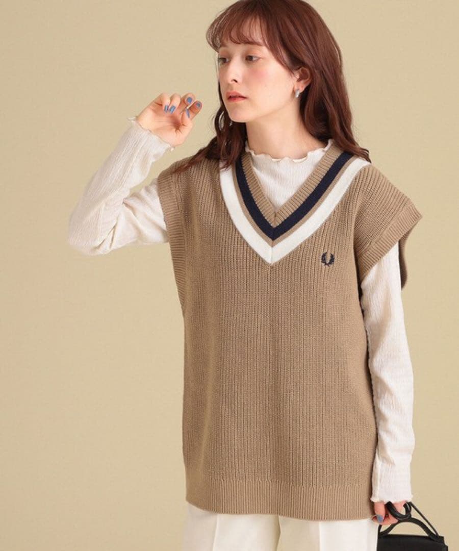 FRED PERRY × Ray BEAMS / 別注 チルデン ニット ベスト