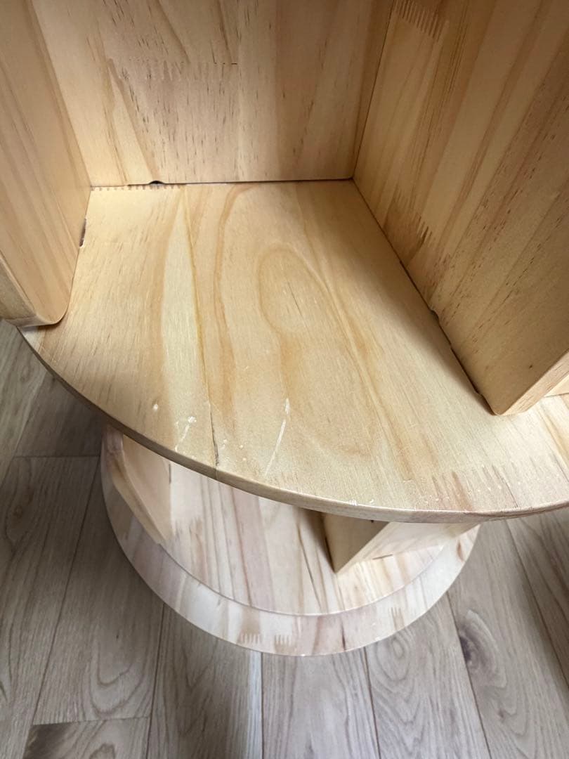 【組立済】山善 YAMAZEN 天然木 回転式本棚 2段 TKR-2(NA)