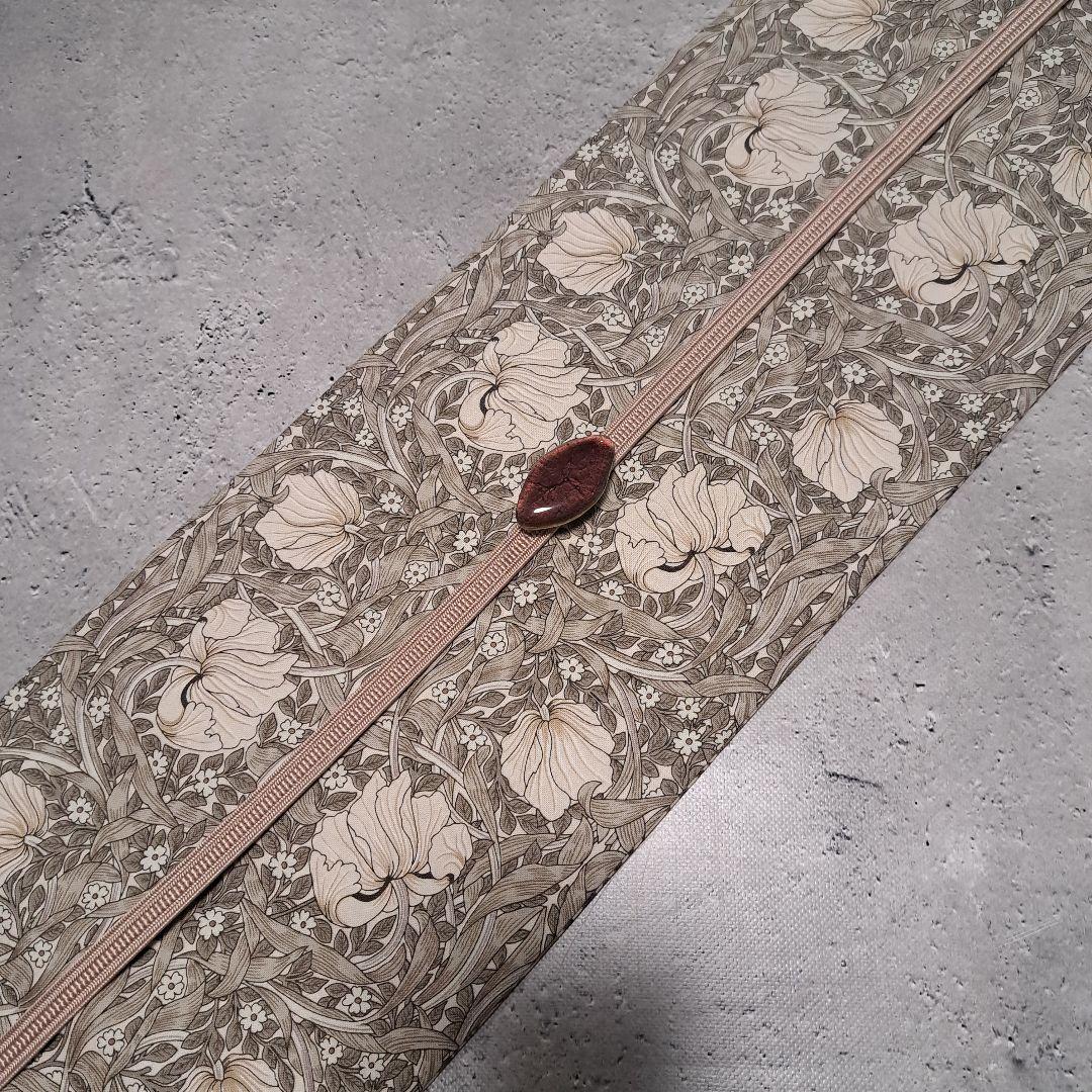 半幅帯　長尺　ウィリアムモリス　ピンパーネル×ウィローボゥ　リバーシブル