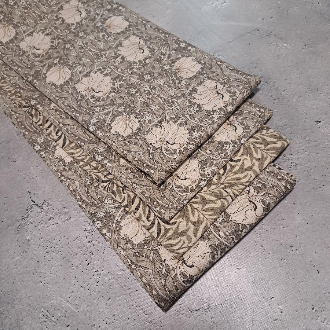 半幅帯　長尺　ウィリアムモリス　ピンパーネル×ウィローボゥ　リバーシブル