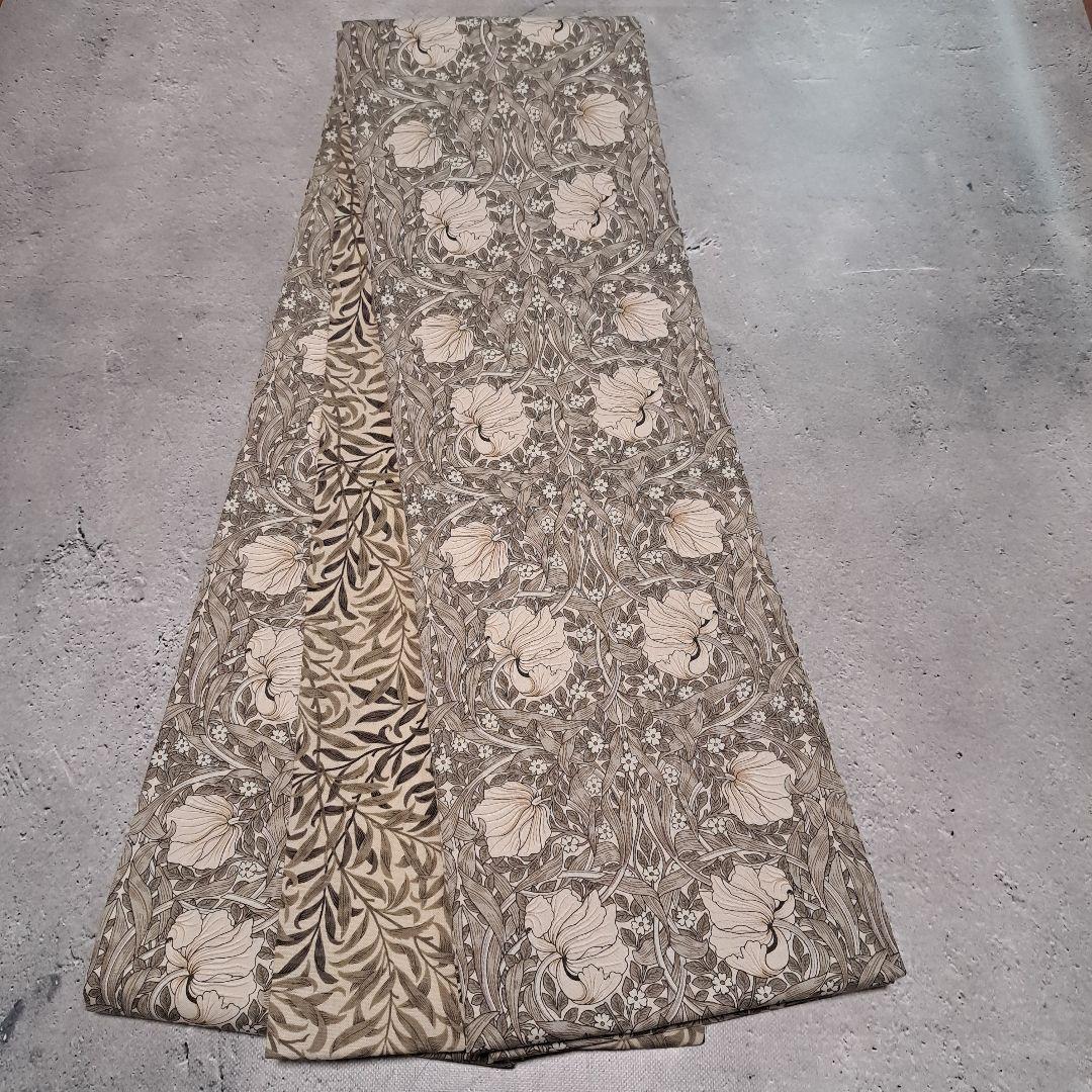 半幅帯　長尺　ウィリアムモリス　ピンパーネル×ウィローボゥ　リバーシブル