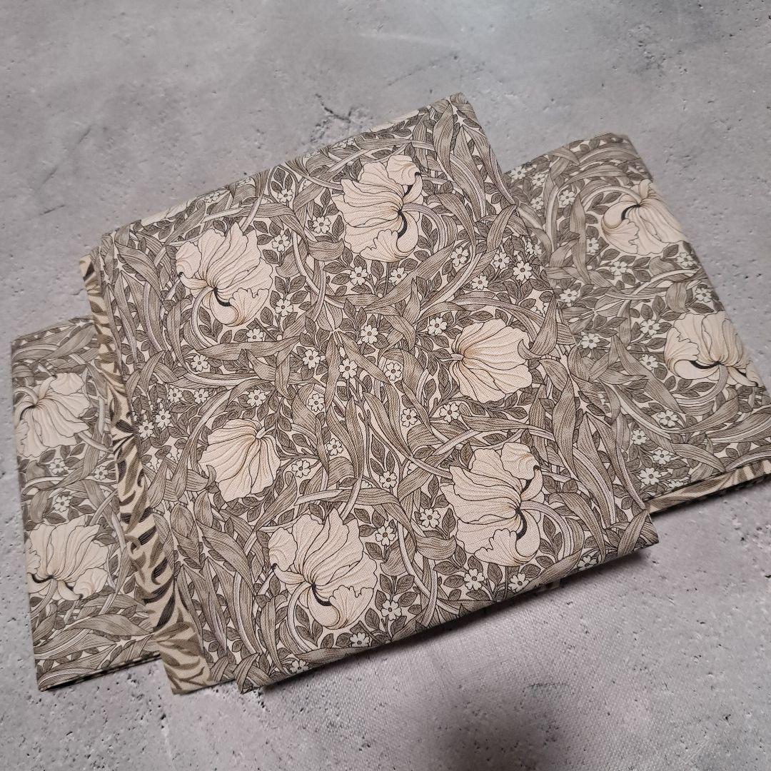 半幅帯　長尺　ウィリアムモリス　ピンパーネル×ウィローボゥ　リバーシブル