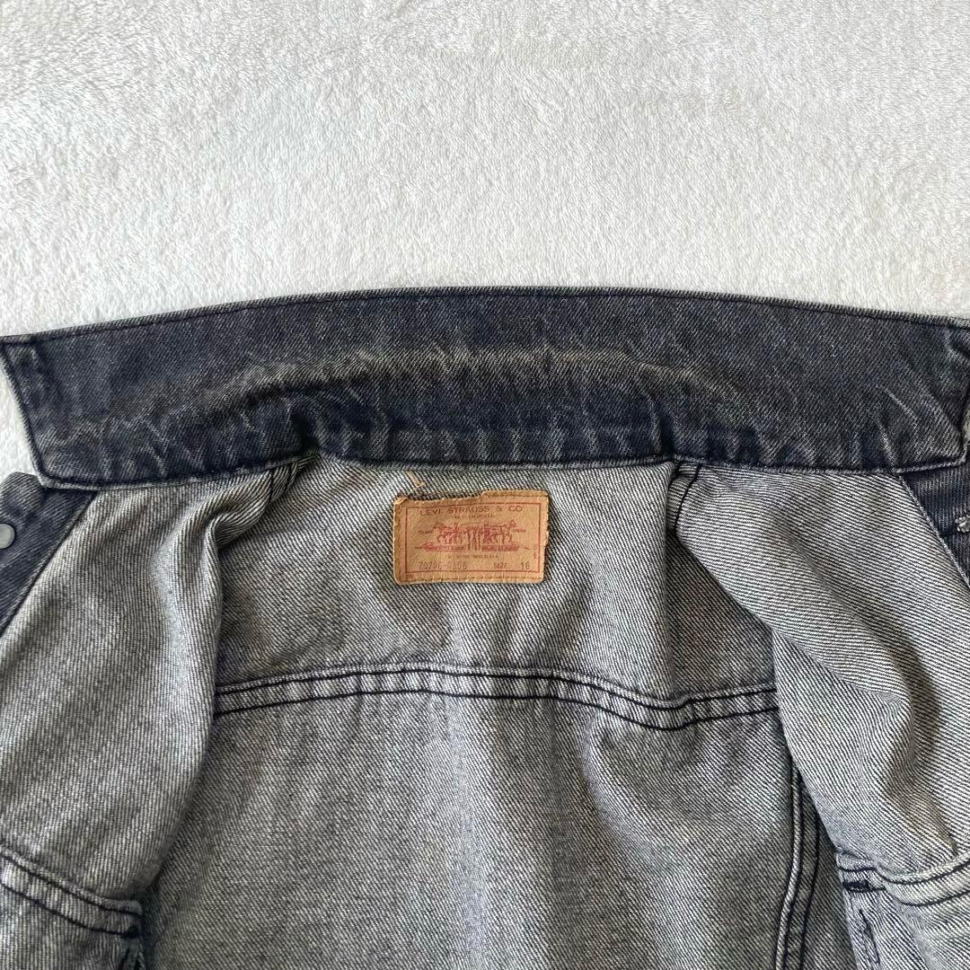希少【USA製】 70706-0258 先染め ブラック デニムジャケット 16