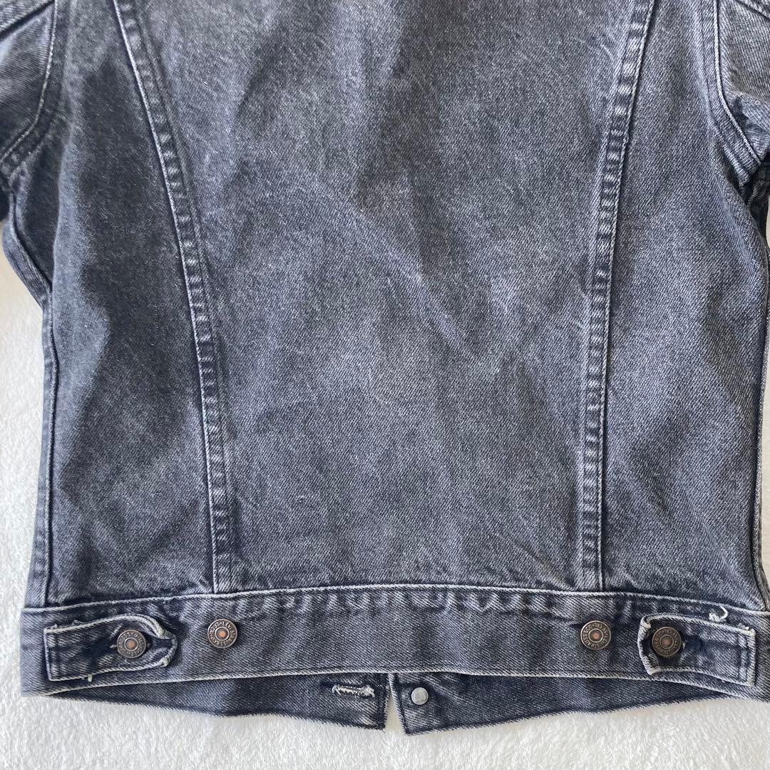 希少【USA製】 70706-0258 先染め ブラック デニムジャケット 16