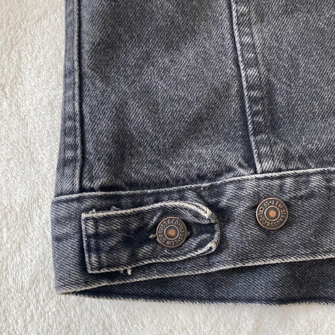 希少【USA製】 70706-0258 先染め ブラック デニムジャケット 16