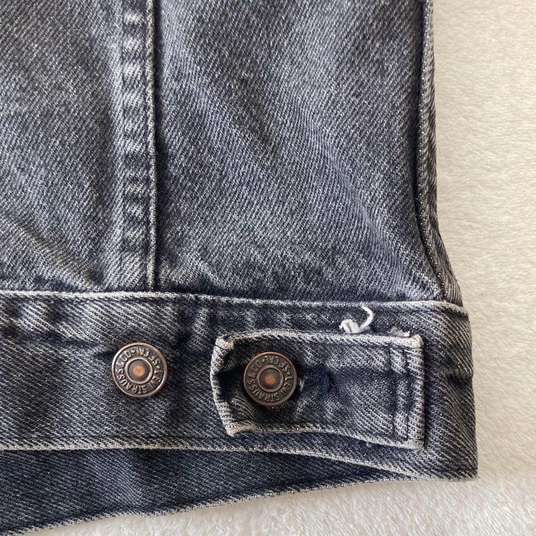 希少【USA製】 70706-0258 先染め ブラック デニムジャケット 16