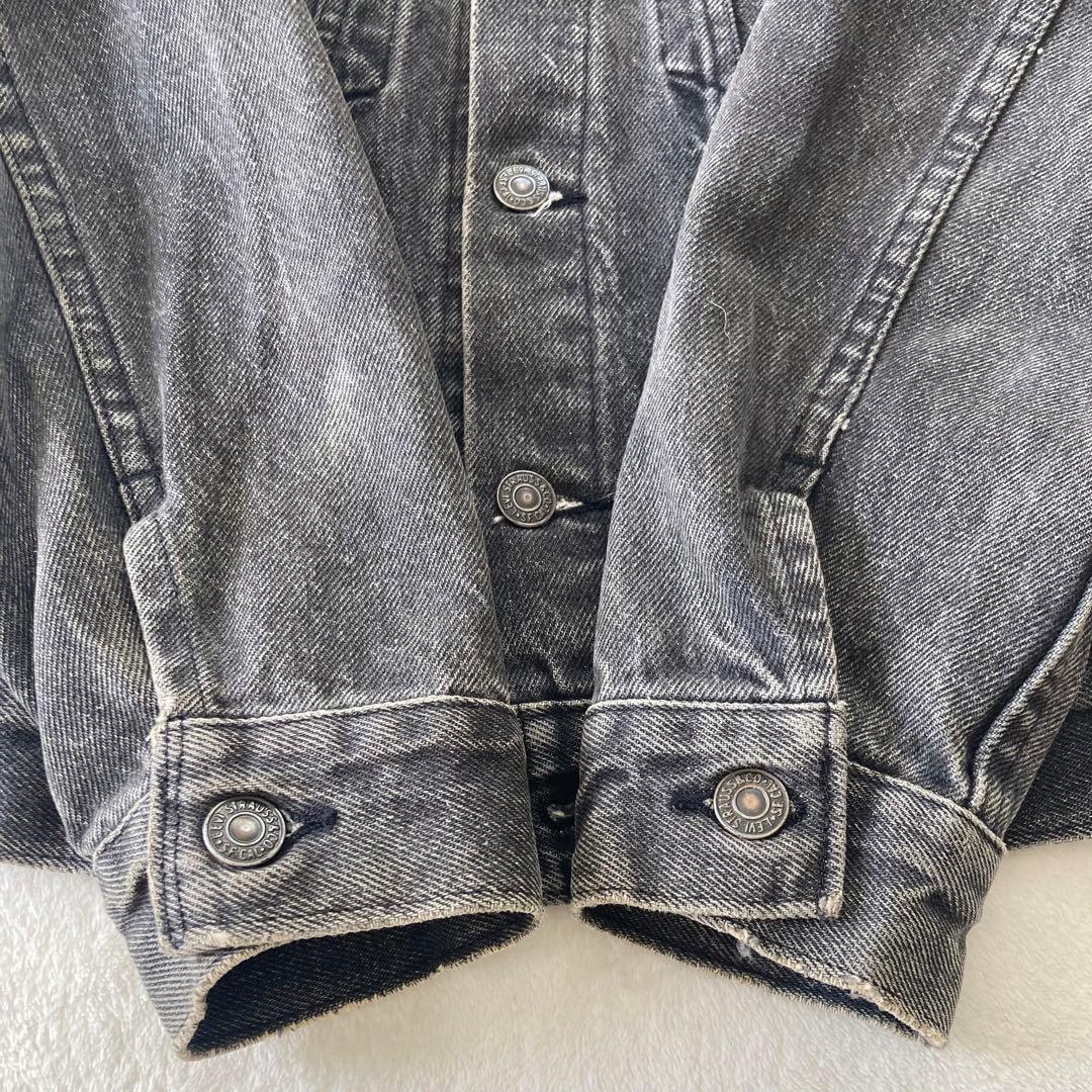 希少【USA製】 70706-0258 先染め ブラック デニムジャケット 16