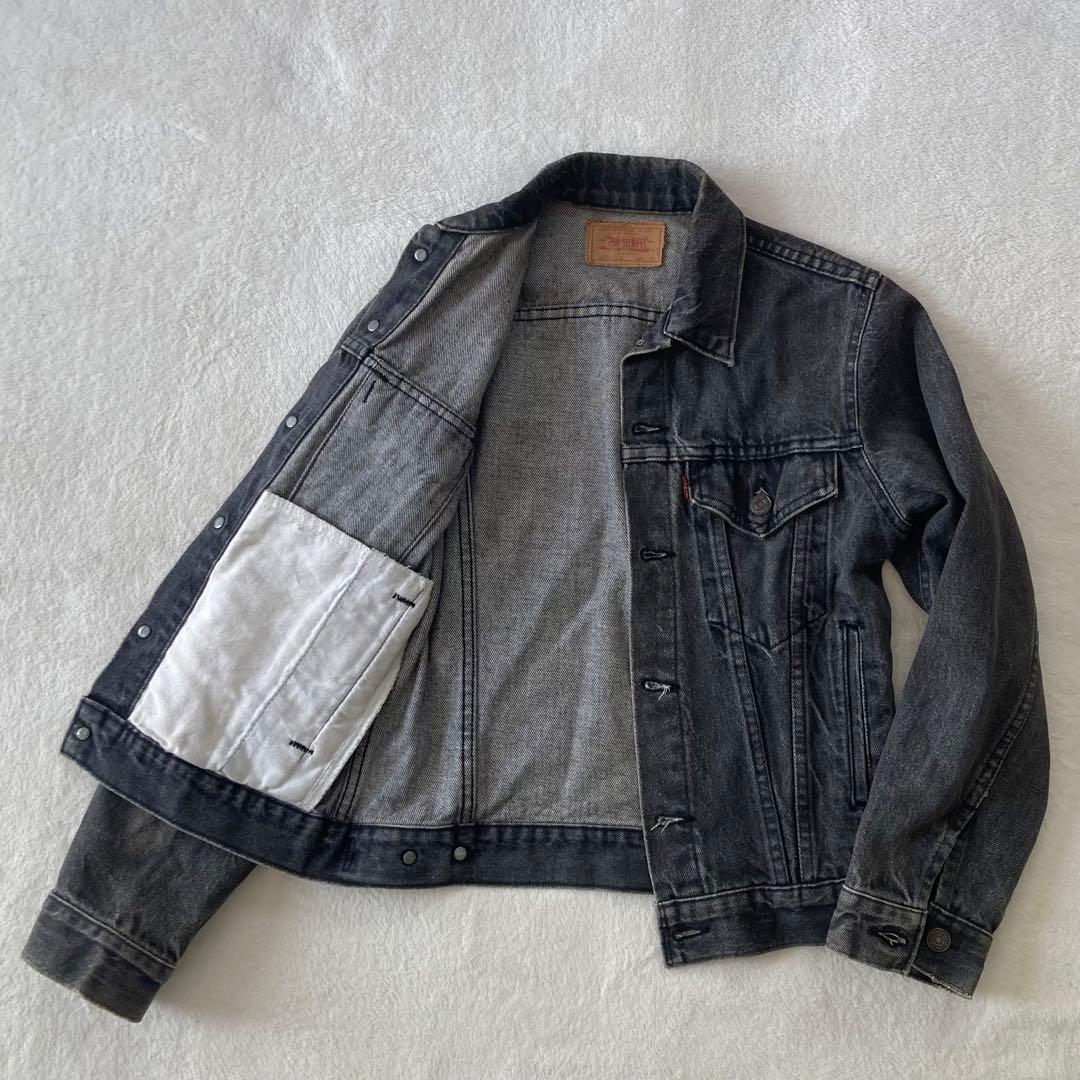希少【USA製】 70706-0258 先染め ブラック デニムジャケット 16