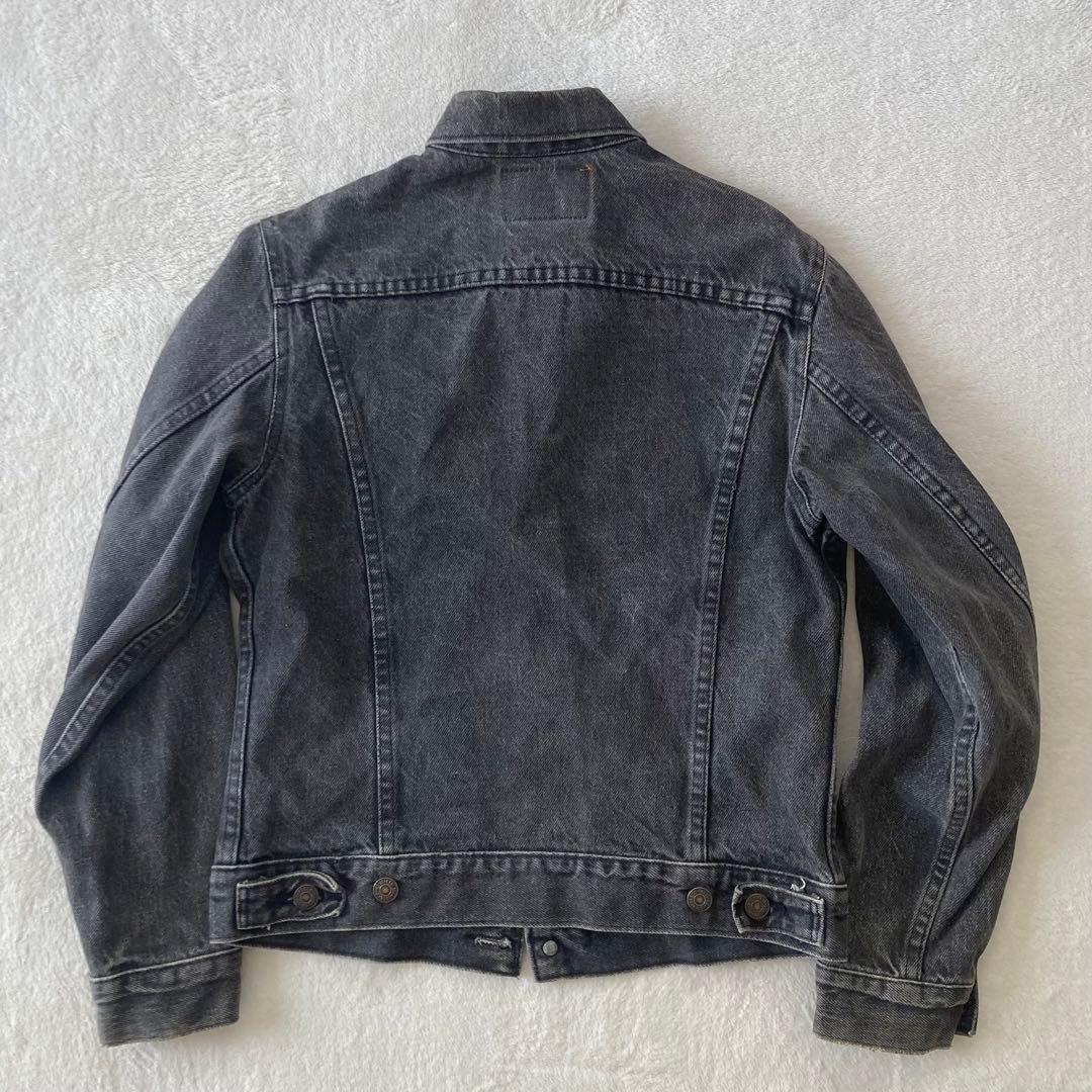 希少【USA製】 70706-0258 先染め ブラック デニムジャケット 16